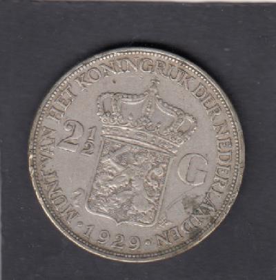 Beschrijving: 2 1/2 Gulden WILHELMINA 